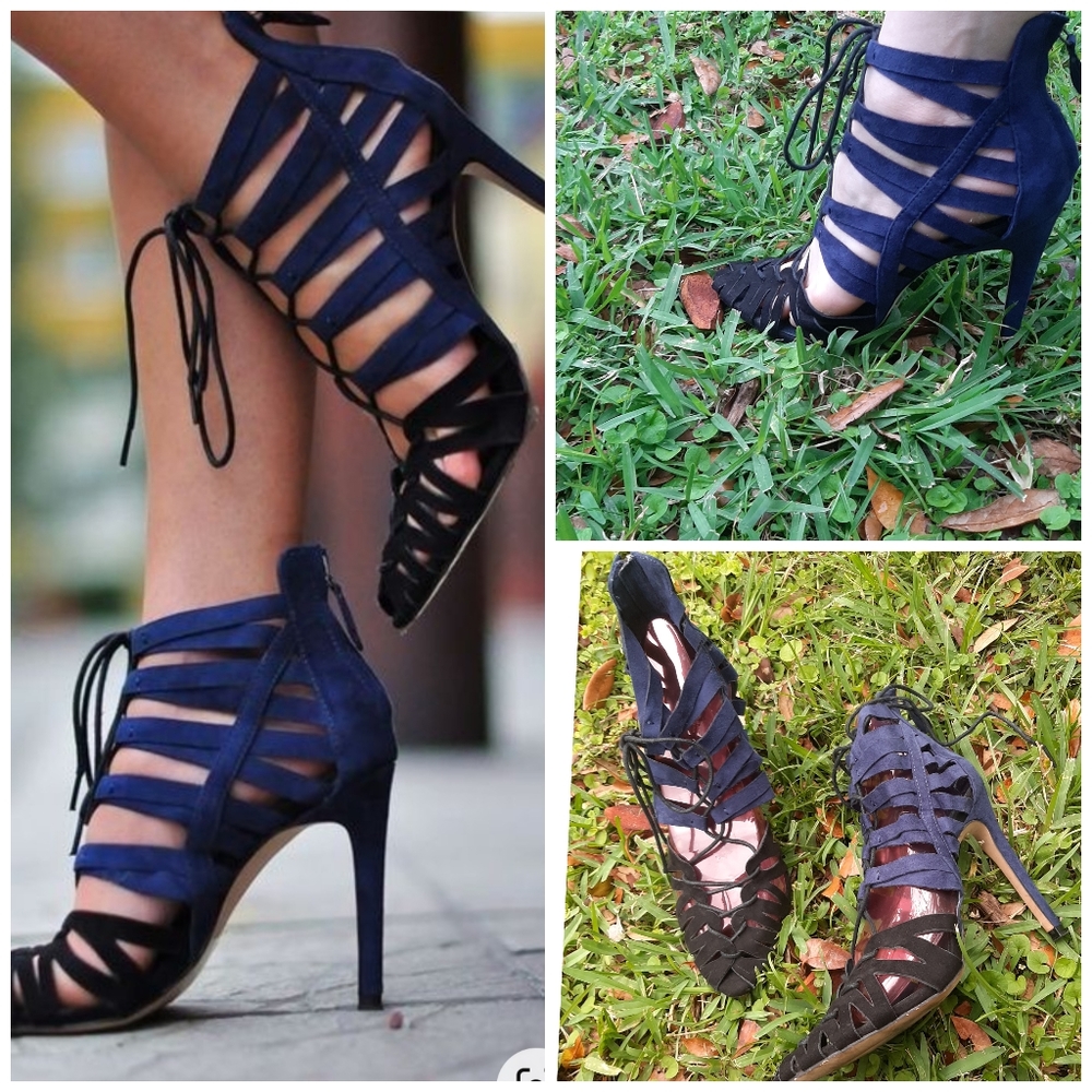 Zara Basic Strappy Open Bootie Style Stiletto 9